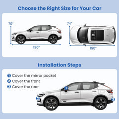 Car Cover for Automobiles 190 Inch Rain Sun UV Protection Universal Fit SUV Chevrolet Hyundai Kia Mazda