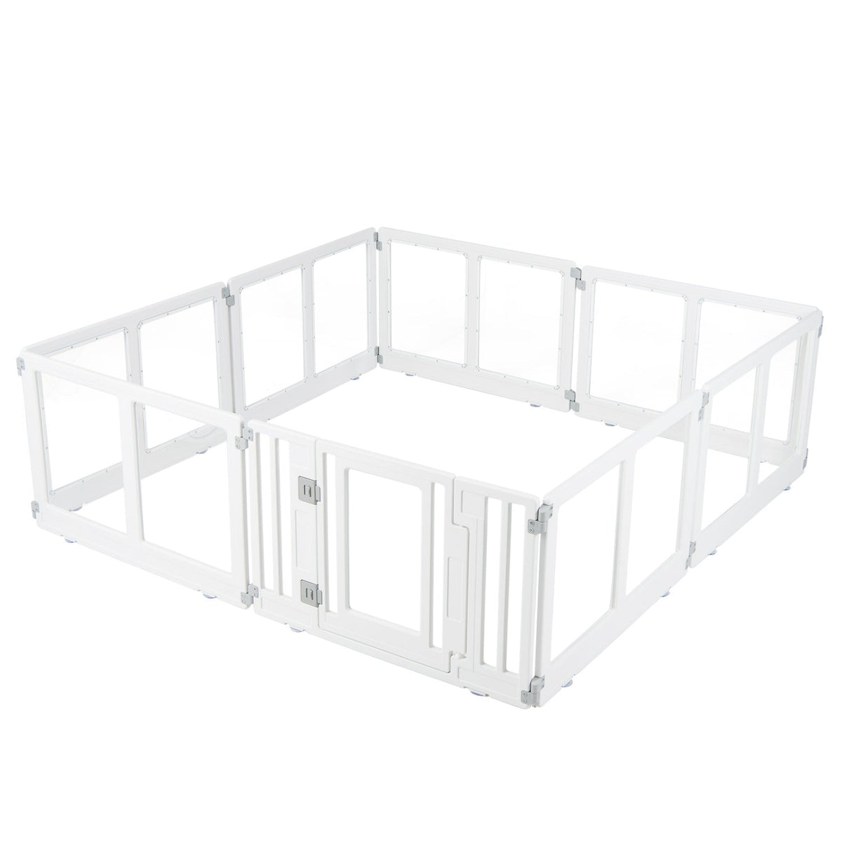 Clear Plastic Dog Playpen with Secure Locking Door-8 Panel