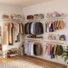 Closet Shelves Wall Mounted with Ventilated Metal Wire Shelving Kit