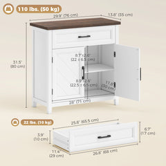 Modern Farmhouse Sideboard Buffet Cabinet with Adjustable Shelf, Storage & 2 Doors