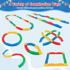 Colorful Kids Wavy Balance Beam with Textured Surface and Non-slip Foot Pads-Multicolor