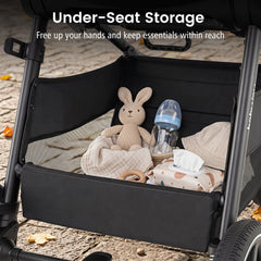 Convertible Travel Baby Stroller with Car Seat Adapters-Gray
