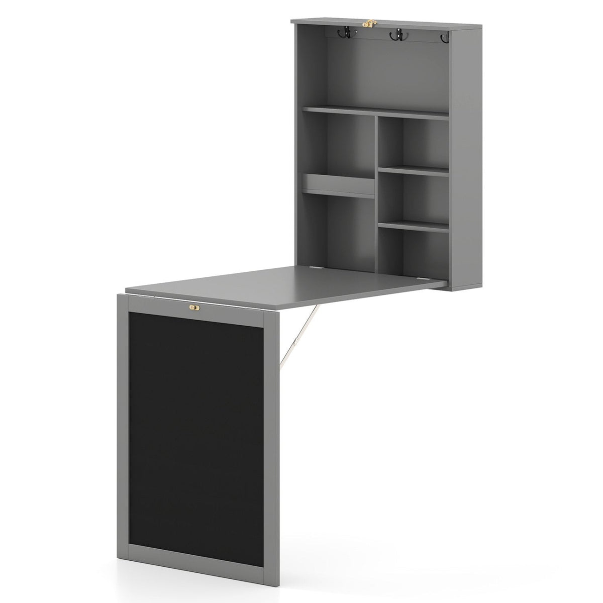 Convertible Wall Mounted Table with A Chalkboard-Gray