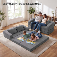 Grey Corduroy Sleeper Loveseat, 61 in Sofa Folding Out to a 61 by 85 in Foam Bed, 705 lb Rated