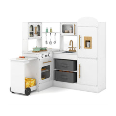 Corner Kitchen with Lights and Sounds for Kids Ages 3+-White