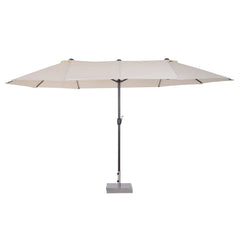 15ft Double-Sided Patio Umbrella Rectangular Parasol Sun Shelter Canopy Shade UV Protection w/ Hand Crank