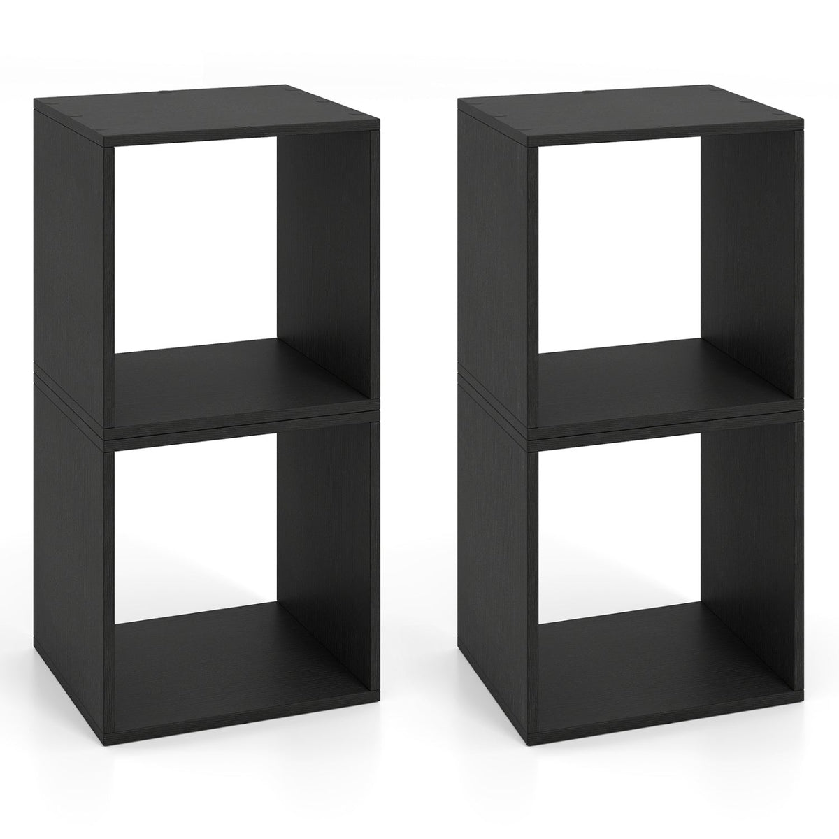 Cube Storage Organizer Set of 2 for Living Room Bedroom Study-Black