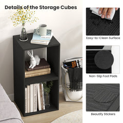 Cube Storage Organizer Set of 2 for Living Room Bedroom Study-Black