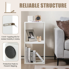 White Cube Storage Organizer, Set of 2 Stackable Open Cubes with Wooden Dowels