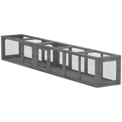 Cat Tunnel, Outdoor Cat Enclosure with Combinable Design, 8 Doors, 98" Kitty Toys for House, Window, Cage, Dark Grey