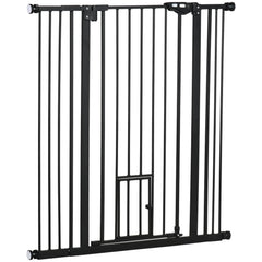 41" Easy Open Indoor Dog Gates for Doorways, House, Stair - Black