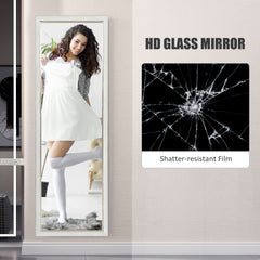 Floor Standing Mirror, Full Body Mirror, Free Standing, Leaning or Wall Mirror with Frame for Bedroom, White