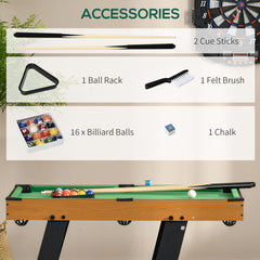 38" Mini Pool Table Set Tabletop Billiards Game with Easy Folding for Storage, with Balls, Cues, Chalk, Brush
