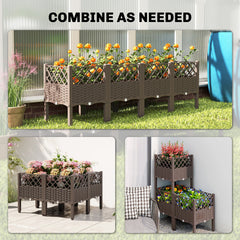 Raised Garden Bed with Legs, Self Watering Elevated Planter Boxes with Drainage Holes, 31.5" x 15.7" x 20.3"