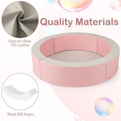 Detachable Foam Ball Pit with 50 Colorful Ocean Balls-Pink