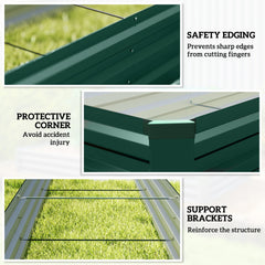 8'x2'x1' Galvanized Raised Bed, Large Elevated Planter Box for Growing Flowers, Herbs and Vegetables, Dark Grey