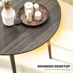 Folding Dining Table, Round Drop Leaf Kitchen Table for Small Spaces with Wood Legs, Oak