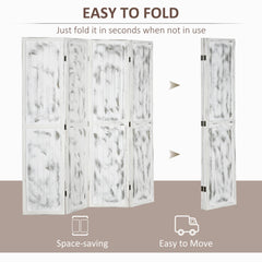 Screen Divider Room Divider Screen with Foldable Design for Indoor Bedroom Office 5.5' Rustic White