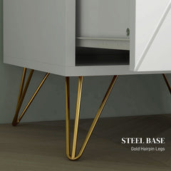 Modern Bedside Table, Accent Nightstand with 2 Drawers, Bed End Table for Bedroom, Black