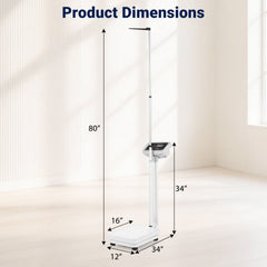 Digital Height and Weight Scale with Height Rod 400 lbs & LED Display