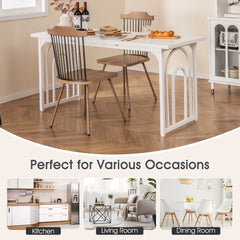 Dining Table for 6-8 People 63 Inch Rectangular Farmhouse Kitchen Table-White