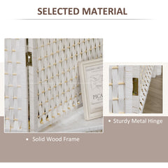 4 Panel Room Divider with Shelves, 6 FT Freestanding Folding Privacy Screen, Partition Wall Divider for Bedroom, White