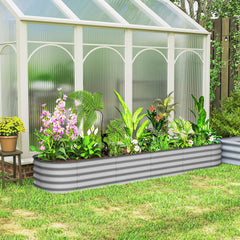 4.9 x 2 x 1ft Galvanized Raised Garden Bed Kit, Metal Planter Box with Safety Edging, Black