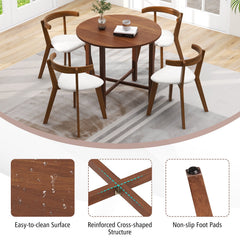 Dual Drop Leaf Dining Table for Small Spaces-Walnut