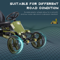 Pedal Go Kart with Adjustable Seat, EVA Tyres, Safety Handbrake, for Ages 3-6 Years Old, Green