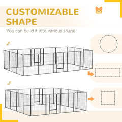 16 Panel 39" Height Heavy Duty Dog Playpen for Small Medium Large Dogs, Grey