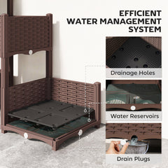 Plastic Raised Garden Bed with Legs, Self Watering Elevated Planter Boxes with Drainage Holes and Plugs