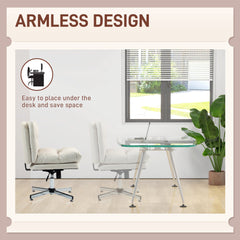 Armless Office Chair, Criss Cross Chair with Adjustable Height & Tilt Function for Home Office, Study, Grey