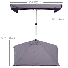 9.8ft Half Umbrella Semi Round Patio Parasol with Crank Handle, Top Vent for Garden, Balcony- NO BASE INCLUDED, Green