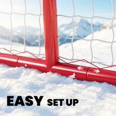 3' x 2' Mini Hockey Goal, Easy Setup Hockey Net with Metal Frame, Lightweight & Portable