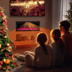 Electric Fireplace 40/50/60 Inches Recessed and Wall Mounted for 2 ft x 6 ft Stud-40 Inches