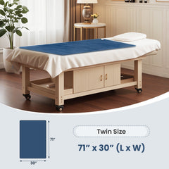Electric Heated Mattress Pad with 5 Heating Levels and Overheat Protection-Blue