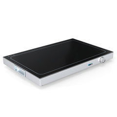 Electric Warming Tray with Adjustable Temperature and Built-In Handles Tempered Glass