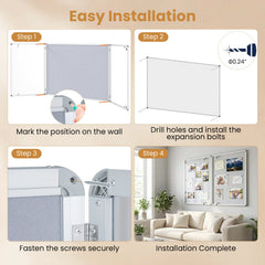 Enclosed Bulletin Board Lockable Cork Notice Board with Aluminum Frame-Sliver