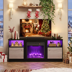 Entertainment Center with Adjustable Shelf & Open Compartment for 65” TVs-Style 1