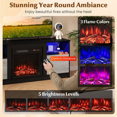 Entertainment Center with Adjustable Shelf & Open Compartment for 65” TVs-Style 1