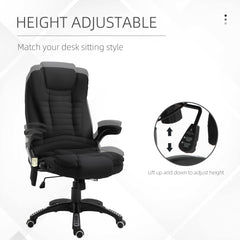 Ergonomic Office Chair Large Leather Massage Executive High Back Reclining Swivel Wheels Black