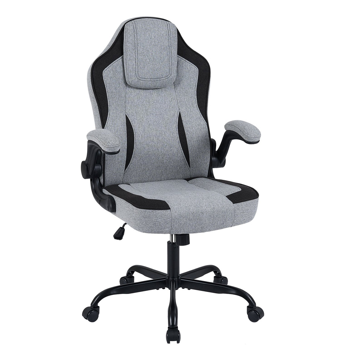 Ergonomic Computer Office Chair with 90° Flip-up Armrests-Gray