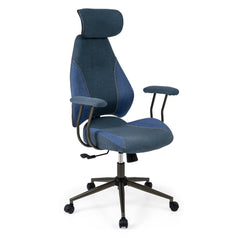 Ergonomic Office Chair Computer Desk Chair with 2D Headrest and Rocking Backrest-Navy