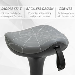 Backless Wobble Stool Chair, Standing Desk Chair, Adjustable Learning Stool for Office Desks, with Rocking Motion, Brown