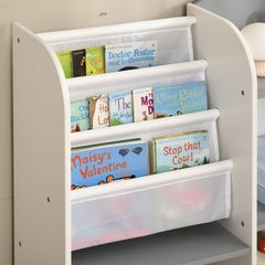 Kids Toy Storage Organizer Shelf, Children Bookshelf for Bedroom, Playroom, Nursery, Grey