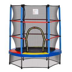 55" Kids Trampoline with Enclosure Net for Indoor/Outdoor, Trampoline for Boys and Girls Age 3-6 Years, Red