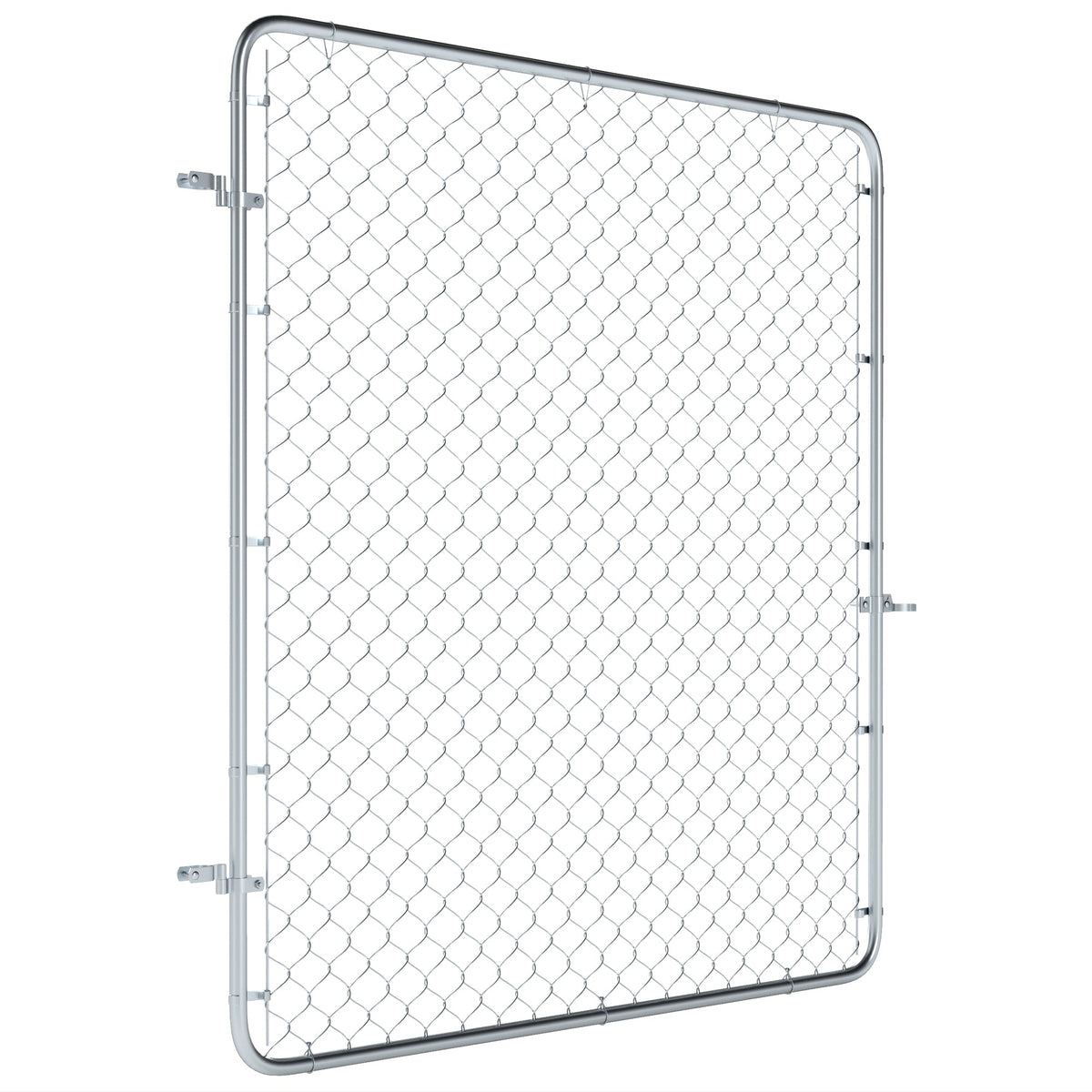Garden Gate Chain Link Fence Gate, Galvanized Steel Garden Door for Yard Entrance Way, 70.9 x 70.9 in., Silver