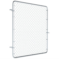 Garden Gate Chain Link Fence Gate, Galvanized Steel Garden Door for Yard Entrance Way, 70.9 x 70.9 in., Silver