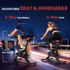 Upright Exercise Bike, Magnetic Resistance Stationary Bike with LCD Display, Indoor Cycling Bike for Home w/ Adjustable Resistance, Comfortable Seat Cushion
