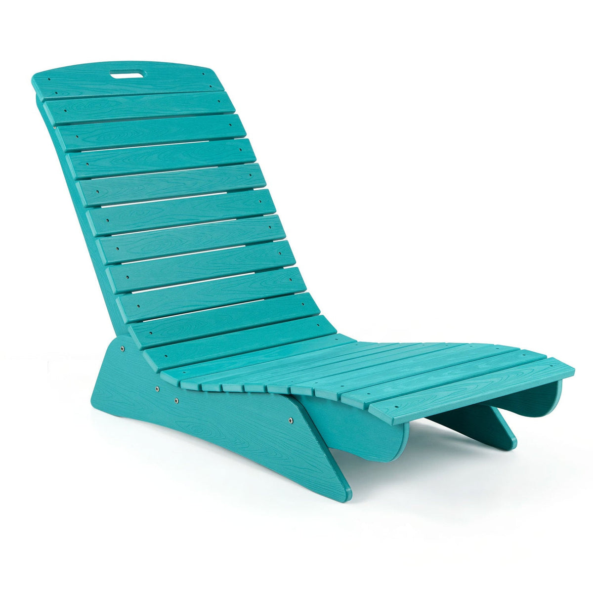 Contoured HDPE Lounge Chair for Deck and Pool Shelf, 48 in, Turquoise